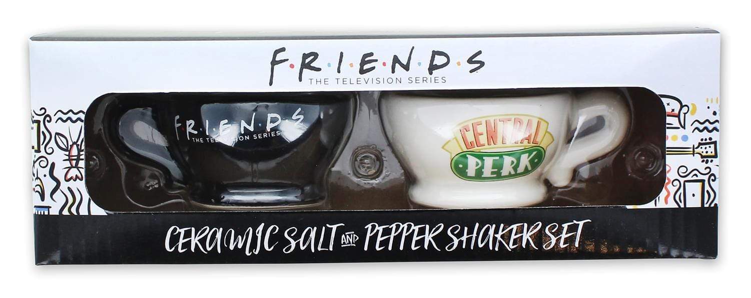 Friends Black and White Central Perk Ceramic Salt & Pepper Shakers